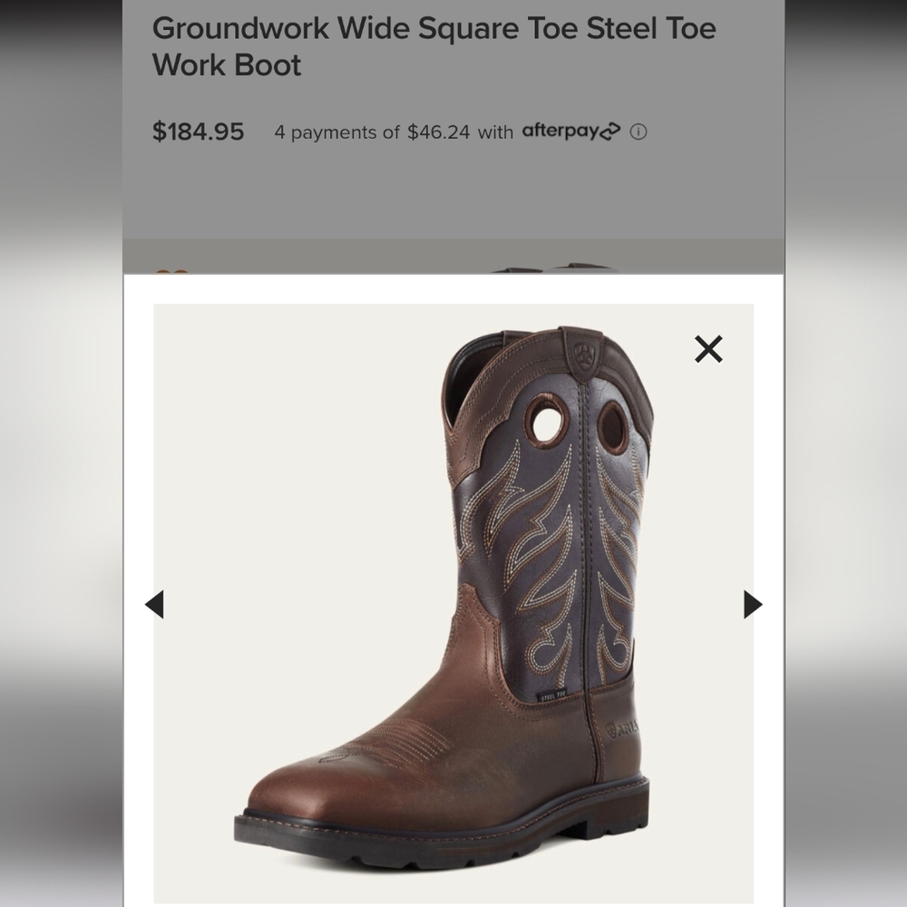 ARIAT Brown Steel Toe Work Boot